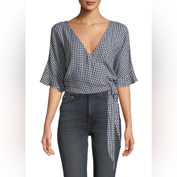 Rails Athena Wrap Top Black Gingham S - Picture 3 of 3